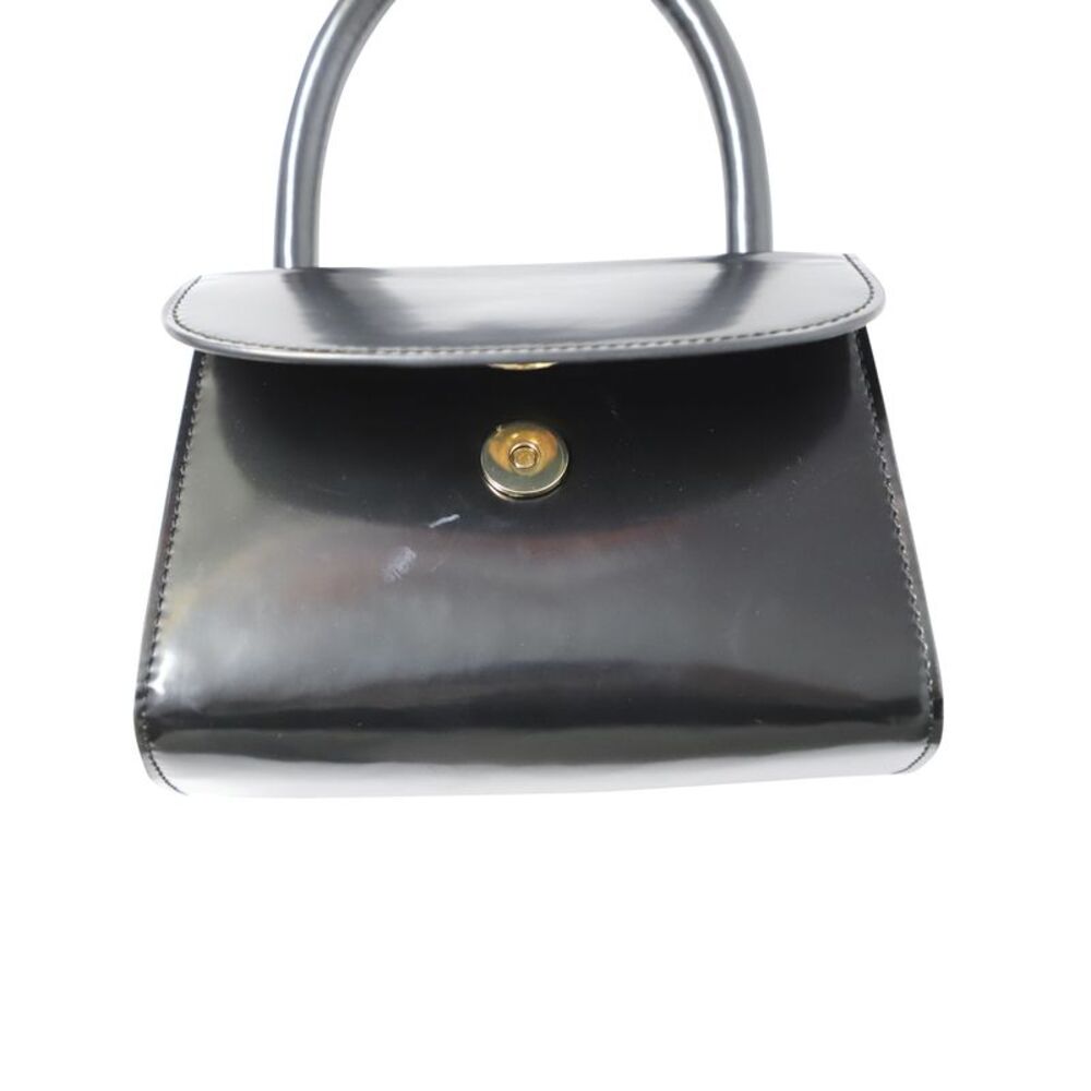 BY FAR Black Gloss Patent Mini Top-Handle Bag - Picture 5 of 8